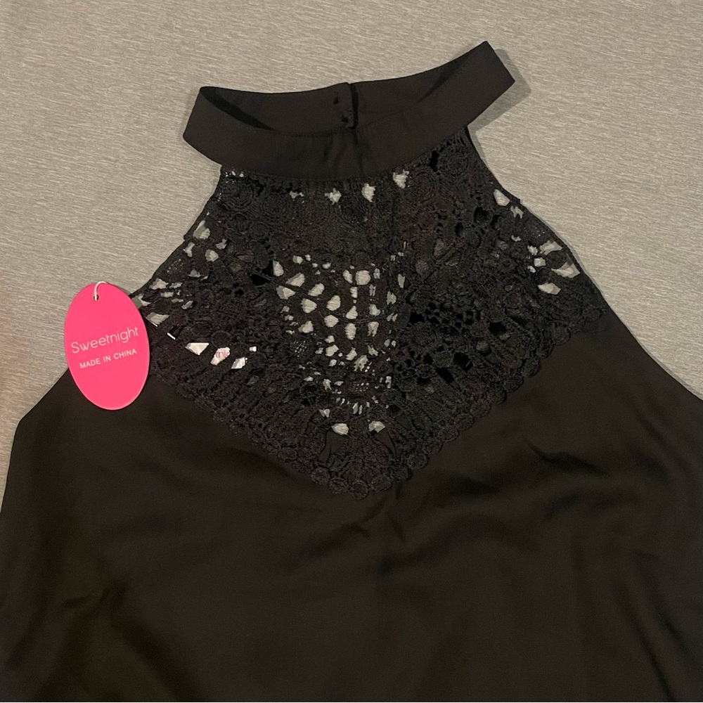 Chic Black Halter Mini Dress - Picture 7 of 11